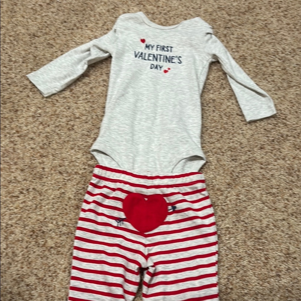 Carter's Cream and Red Baby Outfit